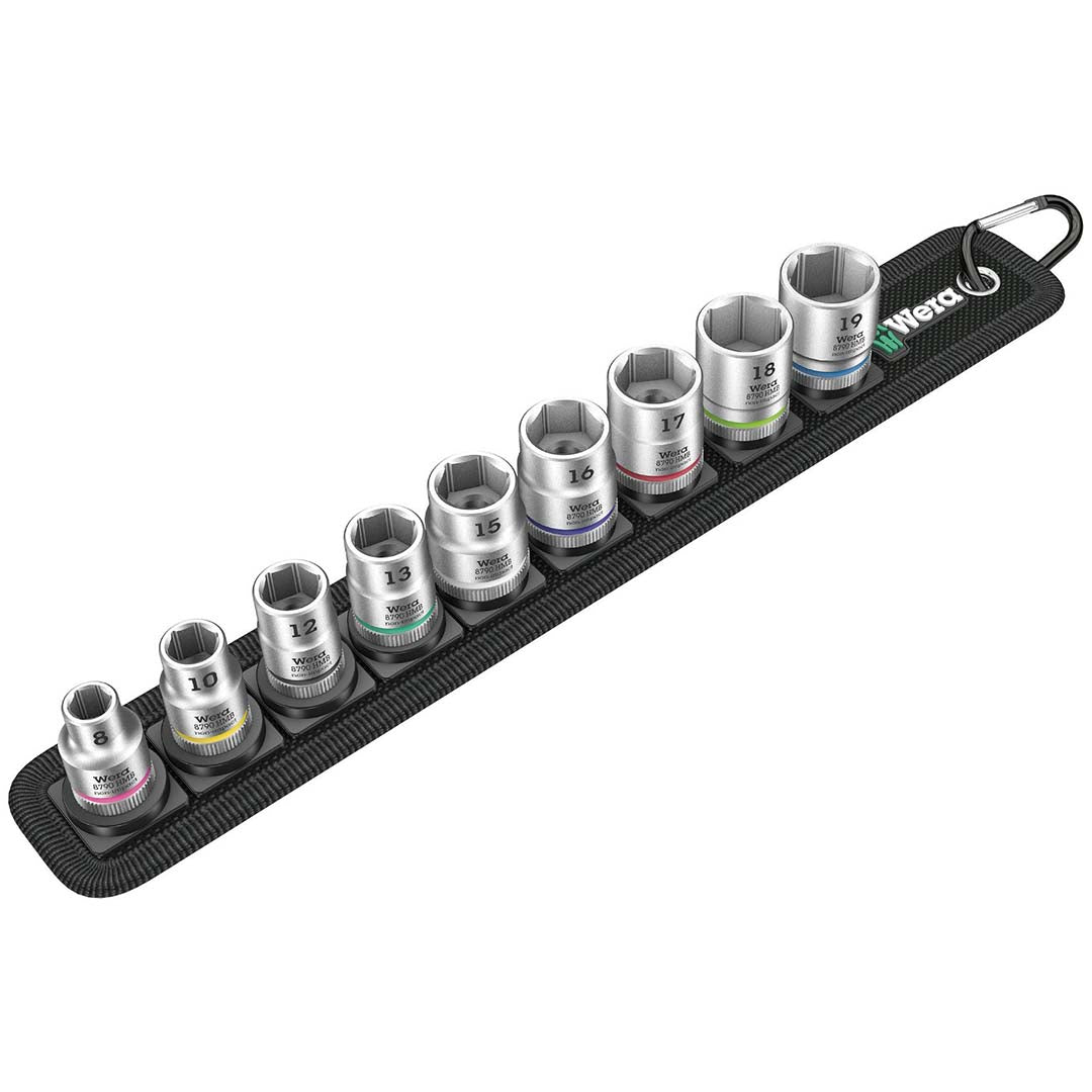 Wera 1/4″ Drive Metric Socket Set on Storage Belt (9 Piece)