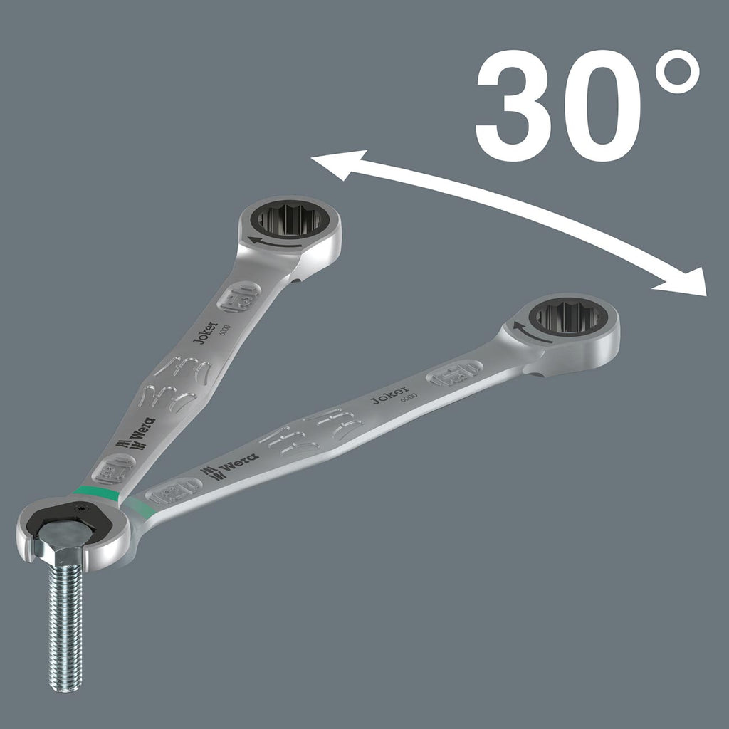 Wera - 5073279001 Ratcheting Wrench, Head Size 19mm, Multi