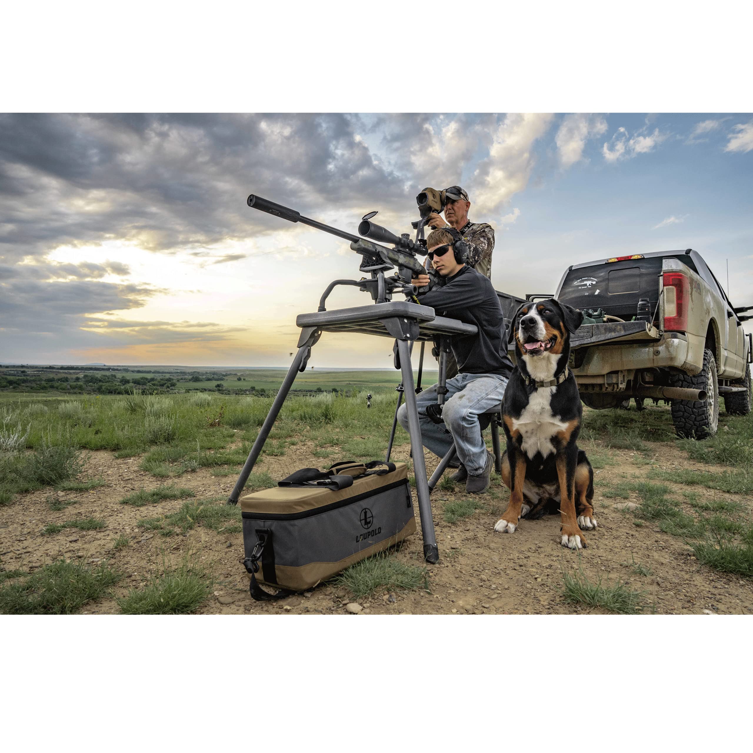 Caldwell Stable Table Lite with Weatherproof Tabletop, Ambidextrous Seat and Fully Collapsible Design for Easy Transport and Outdoor Target Shooting