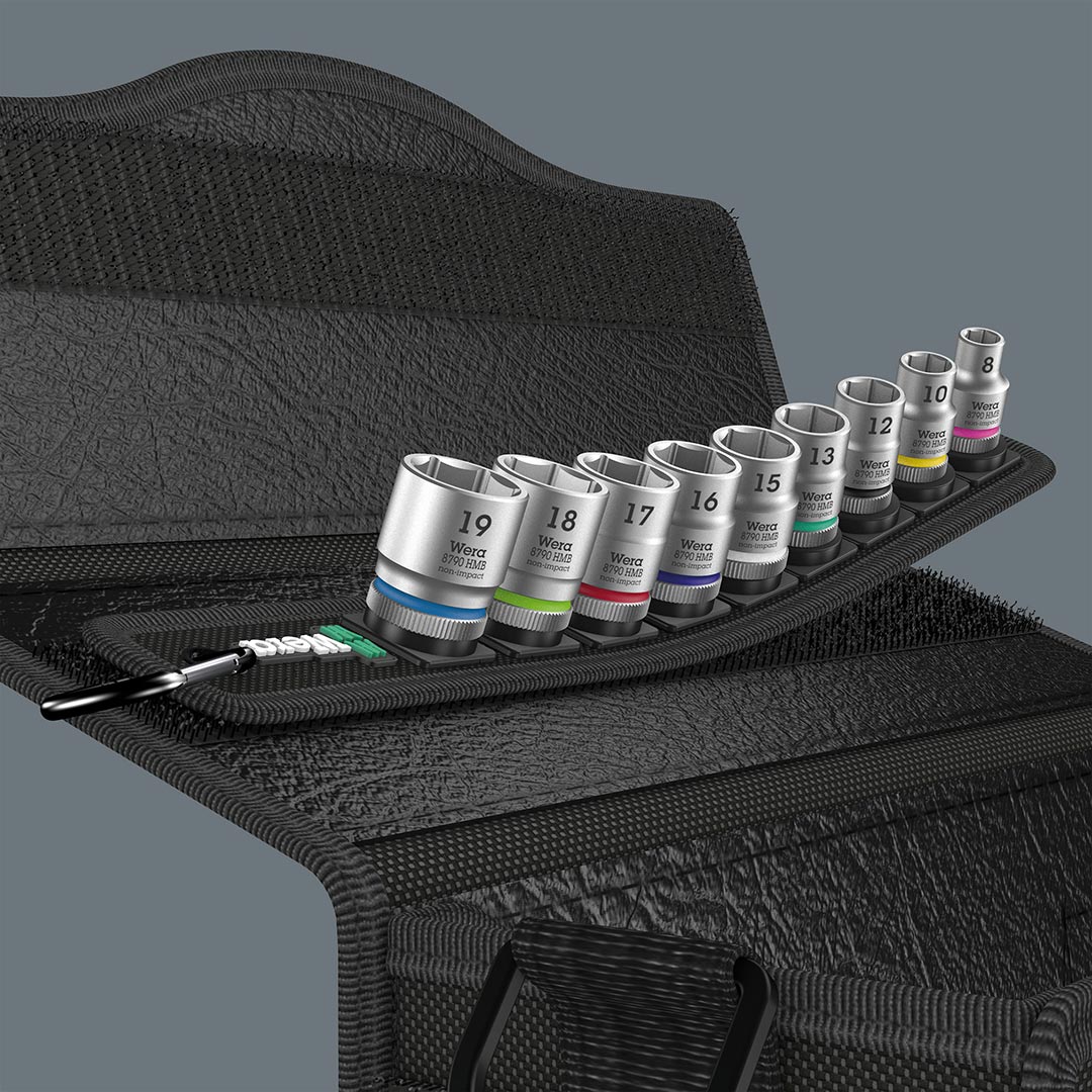 Wera 3/8″ Drive Metric Socket Set on Storage Belt (9 Piece Set)