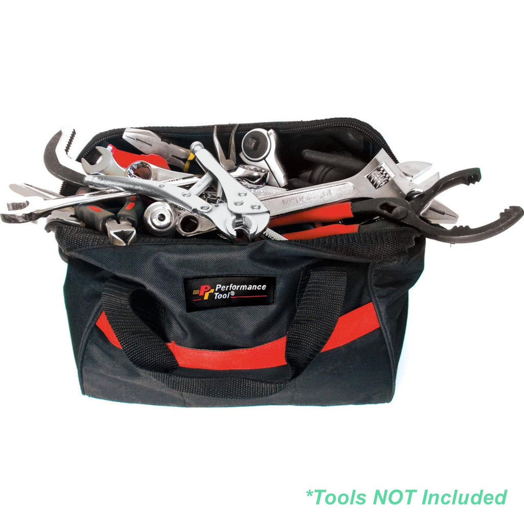 Performance Tool W88985 Heavy Duty Tool Pouch with 3 Pockets - 600 Denier Fabric and Reinforced Bottom for Maximum Durability and Easy Access