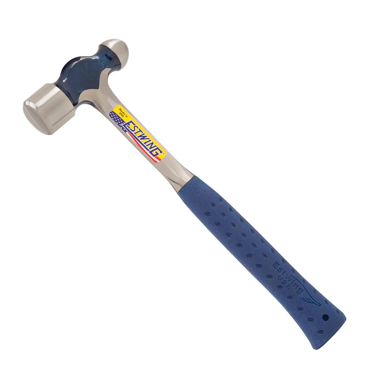 ESTWING Ball Peen Hammer - 24 oz Metalworking Tool with Forged Steel Construction & Shock Reduction Grip - E3-24BP