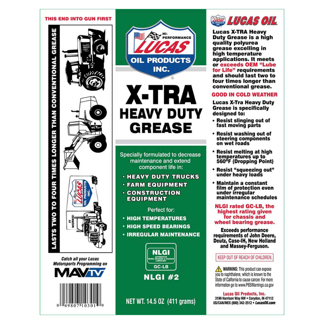 Lucas Oil 14.5 Ounce 10301 Heavy Duty Grease, 14.5 oz,Green
