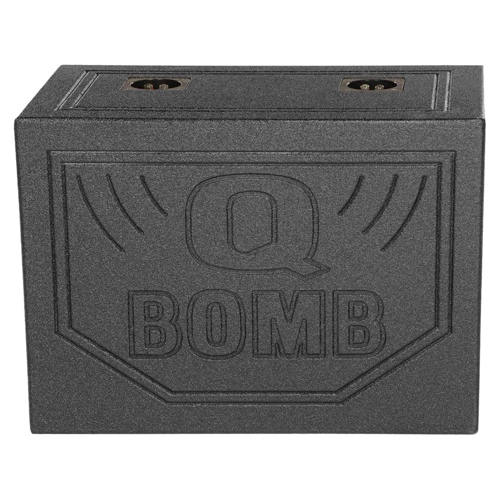 Q Power QBOMB12TB Dual 12-Inch Triangle Ported Speaker Box with Durable Bed Liner Spray