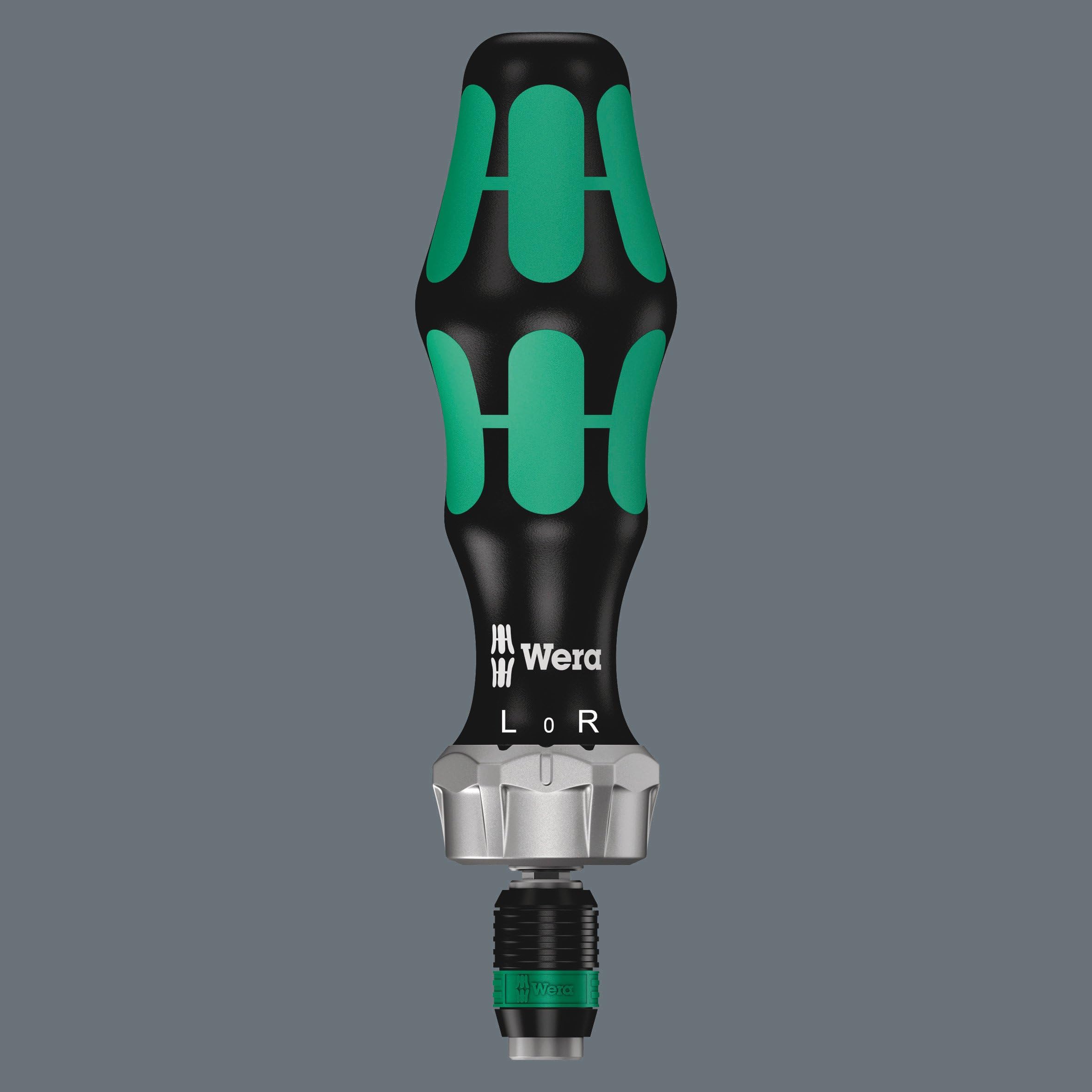 WERA - 5051040001 Kraftform Kompakt 60 Ra Ratchet Screwdriver & Long PZ, Ph, TX, Hex Bits, 051040