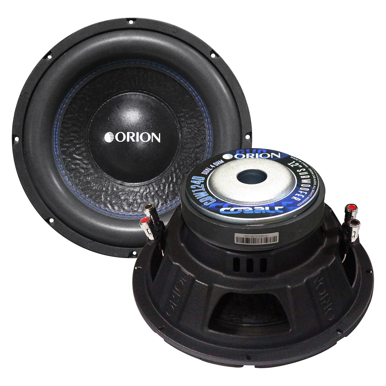 ORION CBW124D Cobalt Series 12” Car Subwoofer, 1600W Max Power, 400W RMS, Dual 4 Ohm, 2” OFC Voice Coil, UV Coated Cone, Foam Surround – Reliable Subwoofer for Car Audio Systems & Sub Boxes