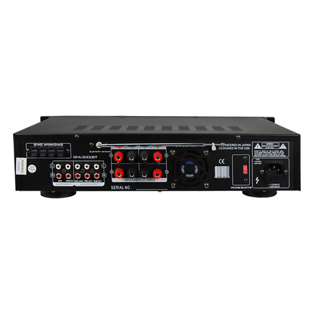 Studio Z SPA-3000BT 3000 Watt Hybrid Receiver and 2 Channel Amplifier with AM/FM Radio Stereo for Home Digital Studio Audio Music Sound System