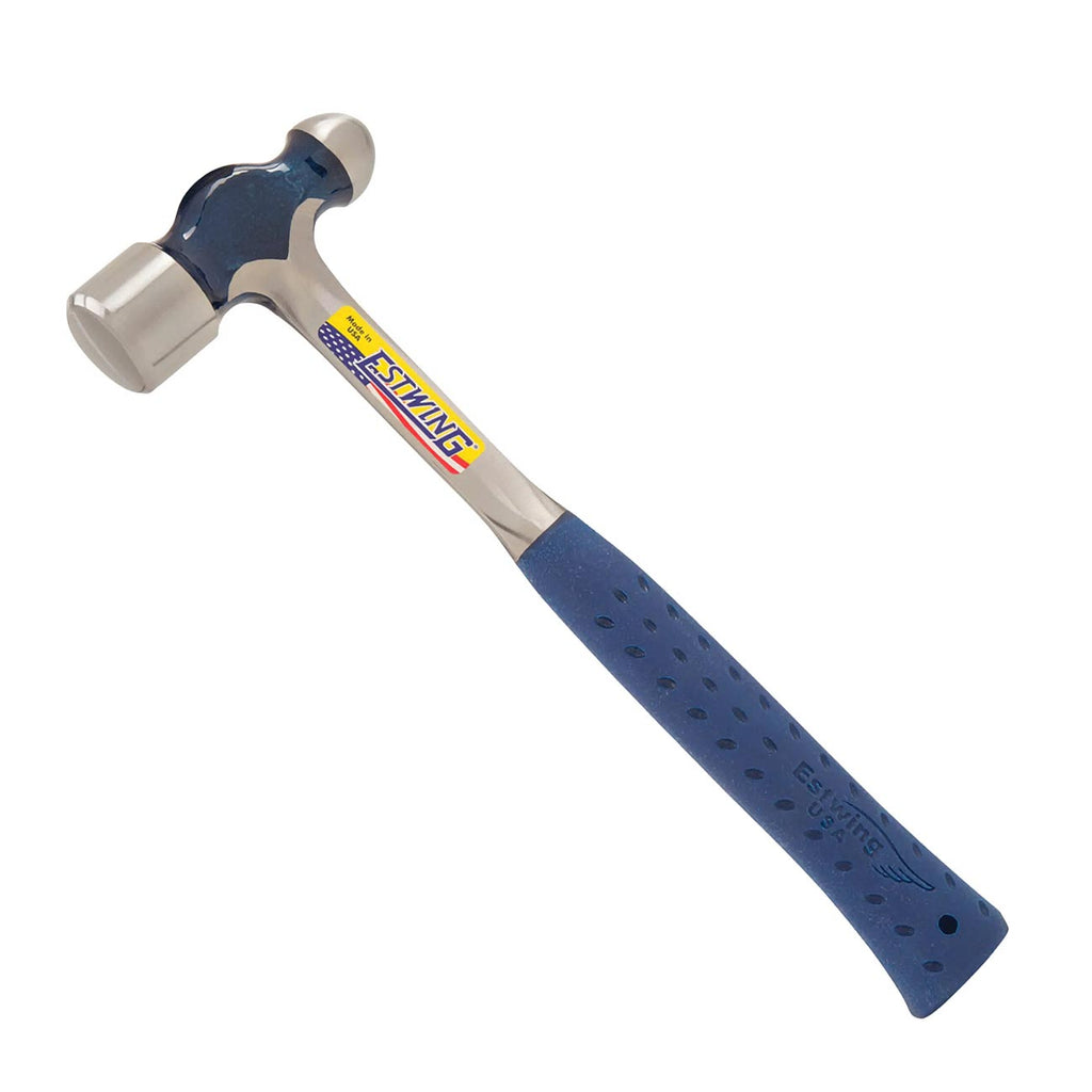 ESTWING Ball Peen Hammer - 16 oz Metalworking Tool with Forged Steel Construction & Shock Reduction Grip - E3-16BP