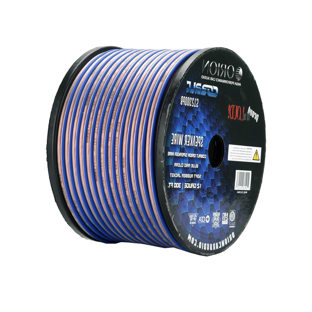 Orion Cobalt S12300PB 12 Gauge AWG (300-Ft Blue/Clear) High Powered Car Speaker Wire Roll, Surround Sound, Home Theater Speakers, RV Audio | 2x12 Gauge Speaker Cable/Wire Roll