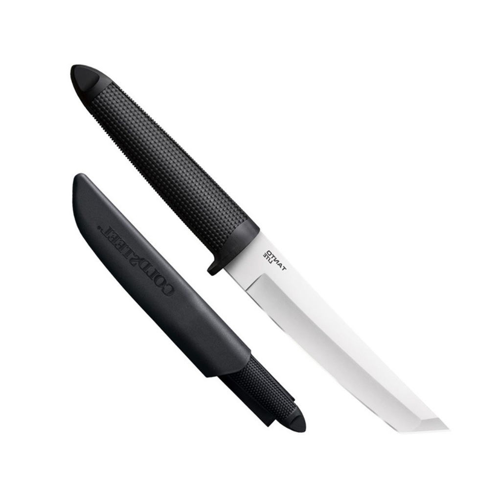 COLD STEEL Tanto Lite Durable Lightweight German 4116 Stainless Steel 6" Fixed Blade Outdoor Hunting Utility Knife, Non-Slip Kray-Ex Handle, Secure-Ex Sheath