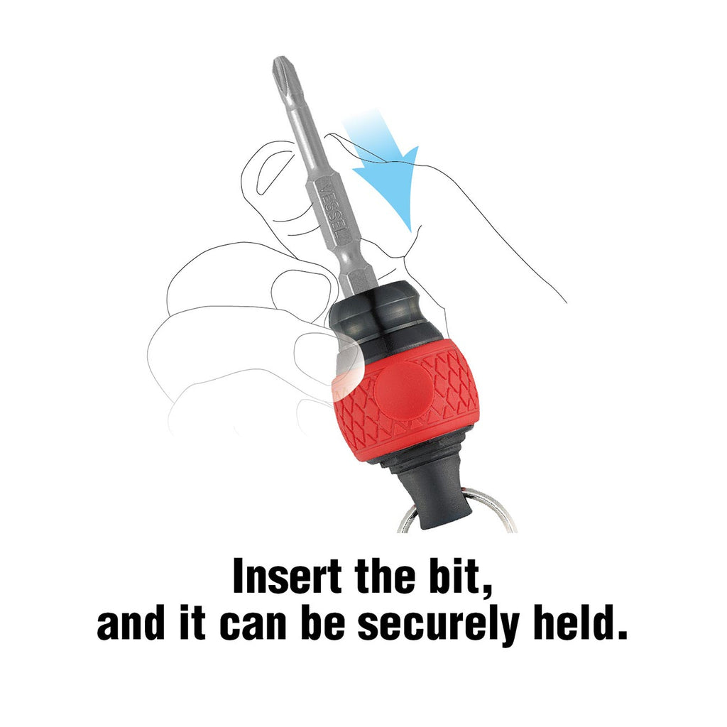 VESSEL BALL GRIP Carrying Bit Holder (Green) No.QB-22GU QB22GU
