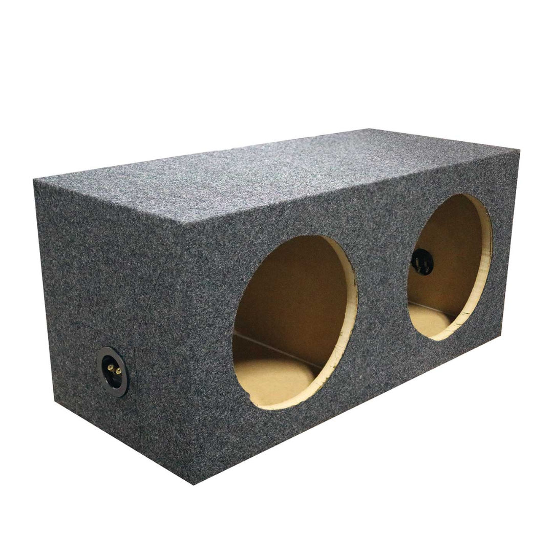 QPower QMPSQ10E Dual 10" Sealed Heavy Duty Square Empty Subwoofer Box Enclosure MDF