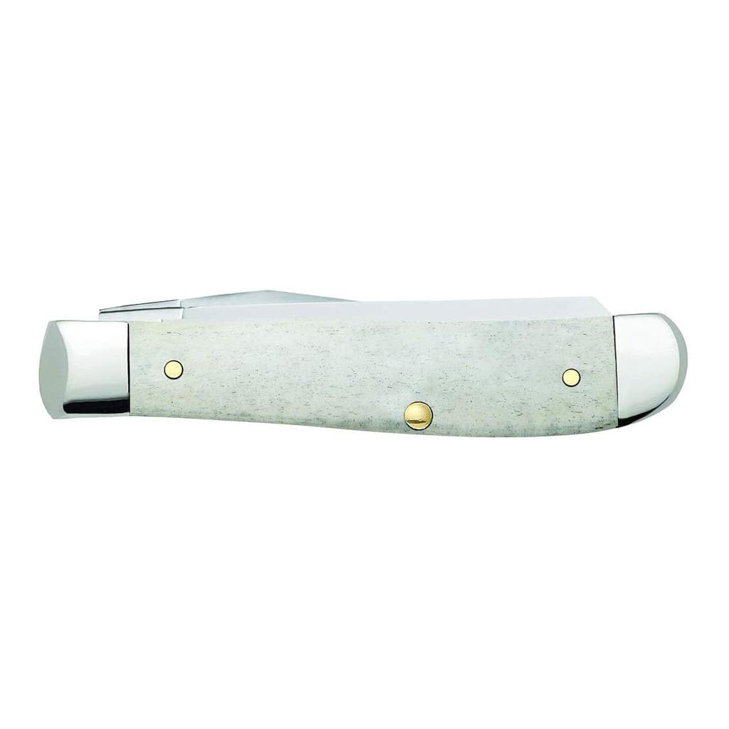 Case WR XX Pocket Knife Patriotic Smooth Natural Bone Mini Trapper Item #64135 - (6207 SS) - Length Closed: 3 1/2 Inches