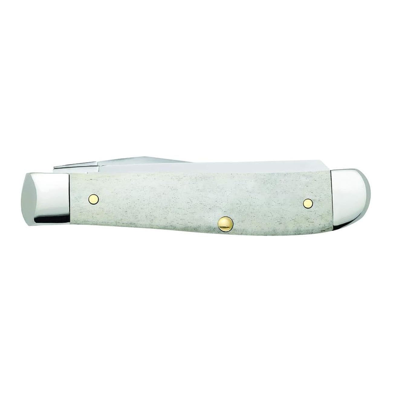 Case WR XX Pocket Knife Patriotic Smooth Natural Bone Mini Trapper Item #64135 - (6207 SS) - Length Closed: 3 1/2 Inches