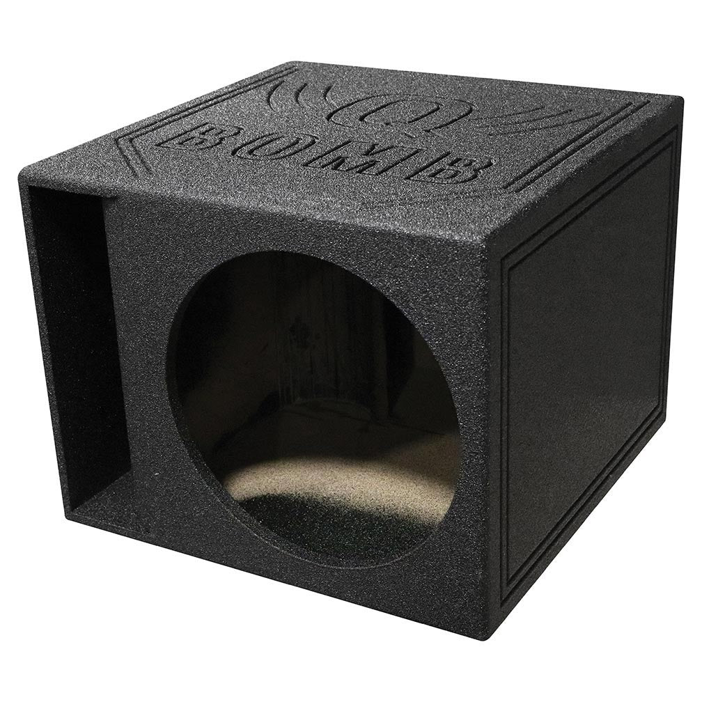 QPower QBOMB15HP Single 15 Inch 32 Hertz Frequency Vented Side Ported Speaker Round Box Enclosure with Spring Loaded Terminal