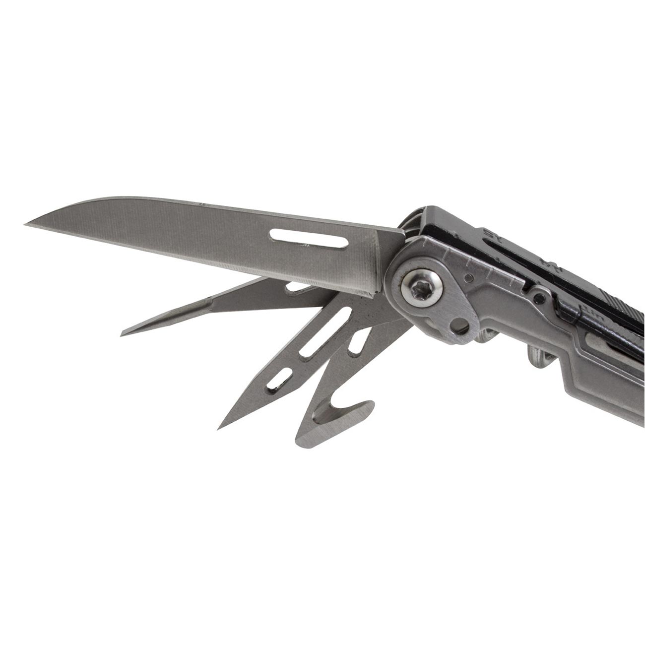 SOG PowerLitre Mini Utility Multi-Tool w/ 19 Lightweight Tools, Compact 5 Inch Long Utility Tool with Knife, Screwdriver, Hex Bit Holder, Stone Wash