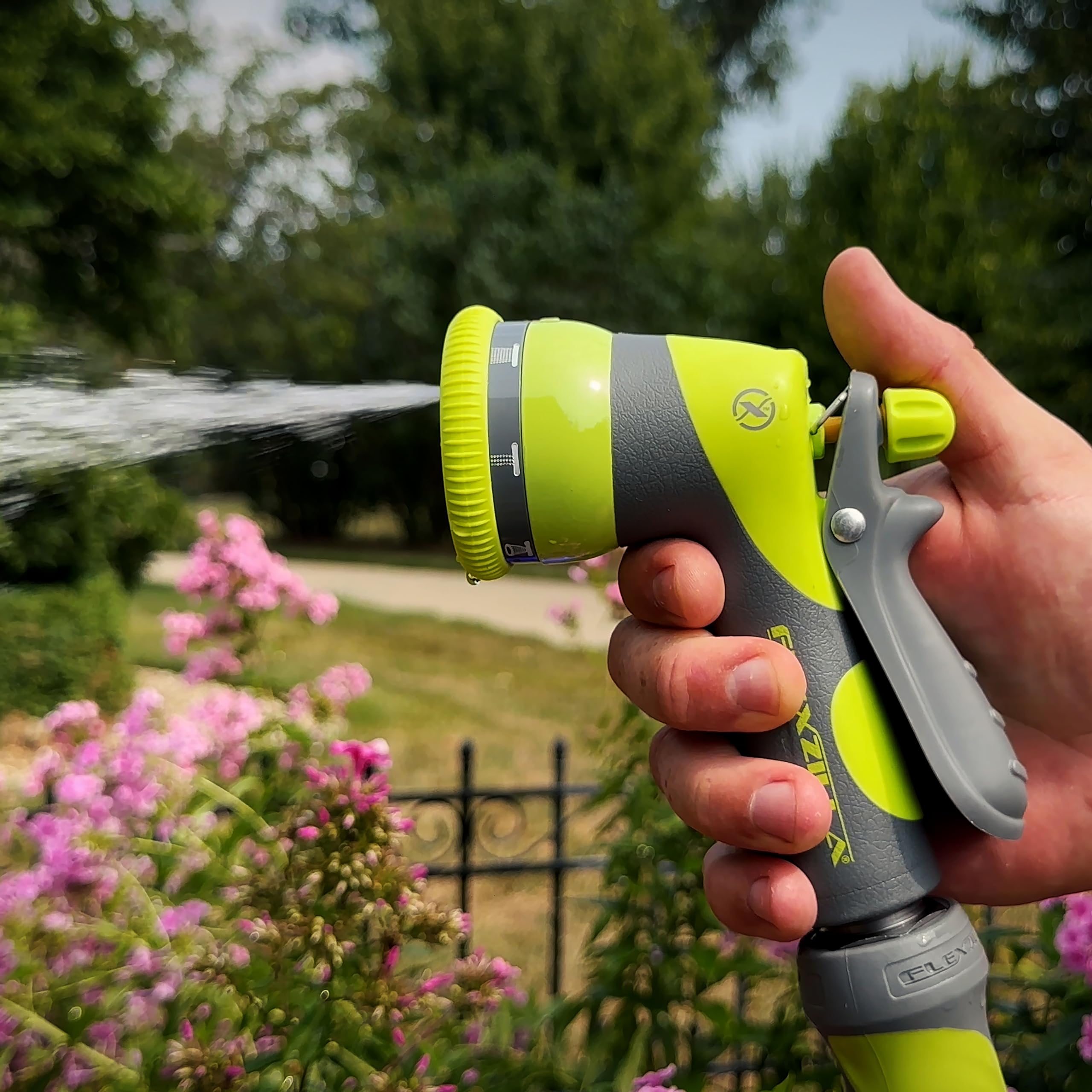 Flexzilla Heavy Duty NFZG67E 7-Pattern Adjustable Pistol Grip Garden Hose Nozzle Sprayer with Multiple Spray Settings & Durable Design