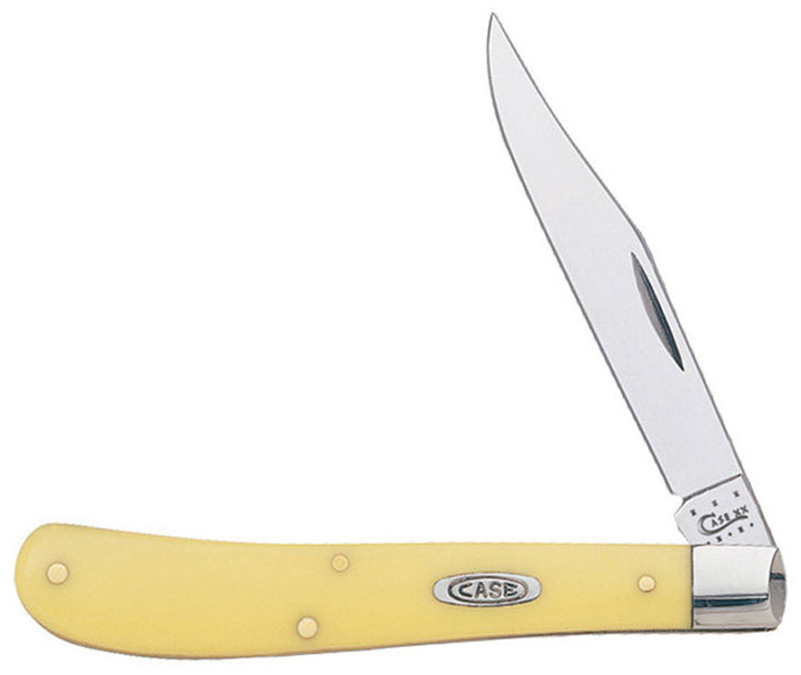 Case WR XX Pocket Knife Yellow Synthetic Slimline Trapper Cv Item #031 - (31048 Cv) - Length Closed: 4 1/8 Inches