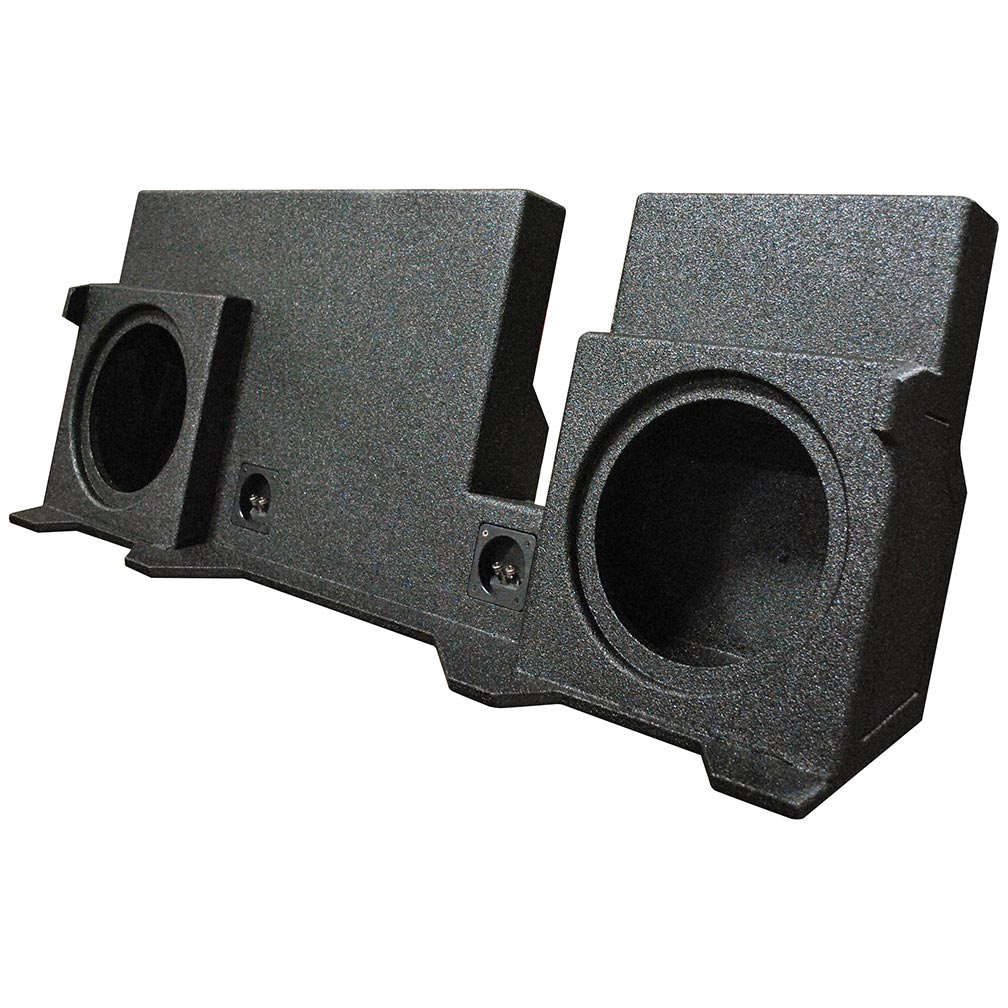 QPower QBOMB Dual 10” Vented Subwoofer Enclosure for 2004–2008 Ford F-150 SuperCrew Cab – Custom Ported Truck Sub Box, MDF Bedliner Finish (QBFORD04210)
