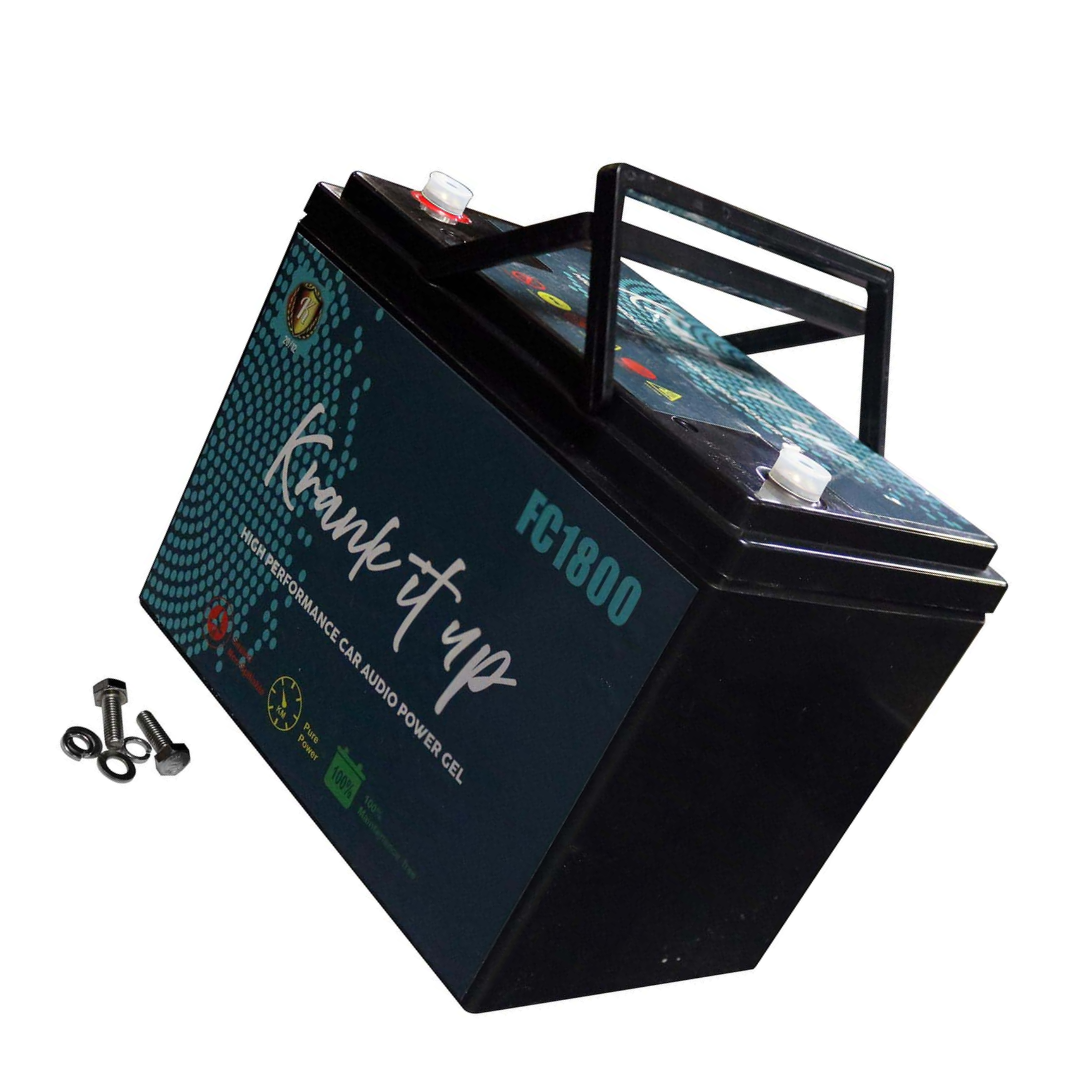 Krank It UP FC1800 12V Power Cell Car Audio Battery – 1900W / 81Ah High Performance Auxiliary Battery for Amplifiers & Sound Systems