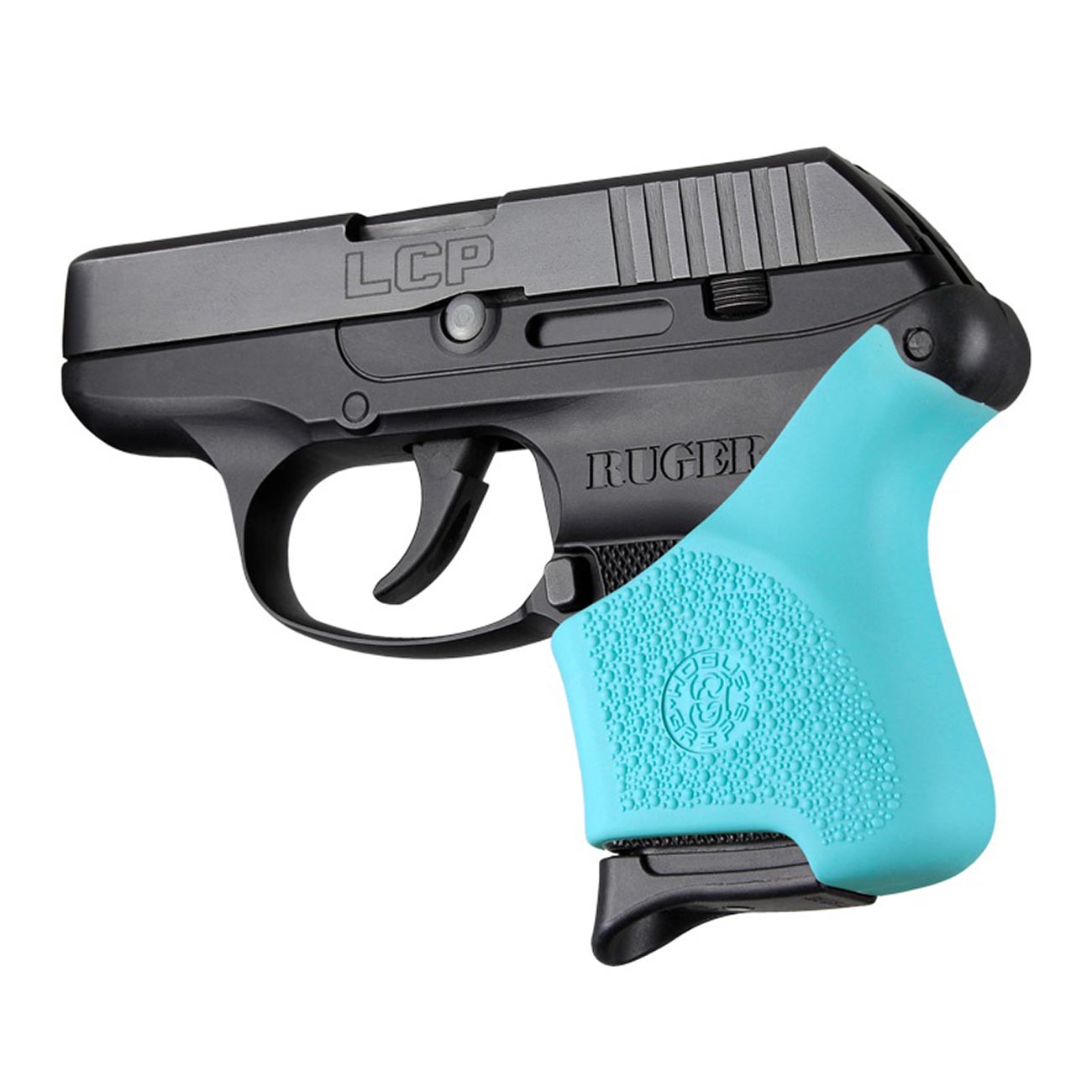 Hogue HandAll Beavertail Rubber Grip Sleeve for Ruger LCP .380, Aqua - 18104