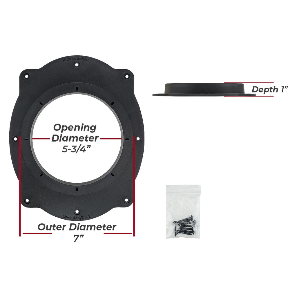 Audiopipe -Aftermarket Speaker Adapter (RING-PVC-A69-6), Sold in Pairs