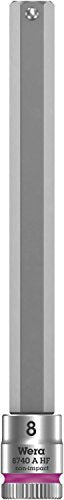 Wera - 5003345001 5Piece 100mm Long 1/4" Sq. Drive Holding Function Hex Socket Set, 003345