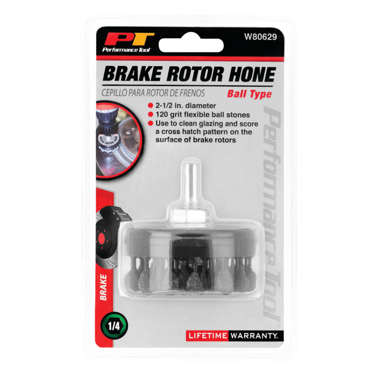 Performance Tool W80629 2-1/2-Inch Brake Rotor Hone 120 Grit Flexible Ball Stones, 1 Pack