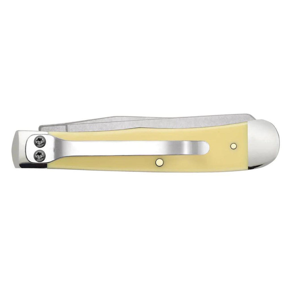 Case WR XX Pocket Knife Yellow Synthetic Trapper W/Clip Item #81091 - (3254C SS) - Length Closed: 4 1/8 Inches