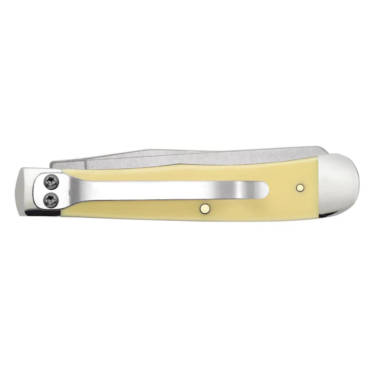 Case WR XX Pocket Knife Yellow Synthetic Trapper W/Clip Item #81091 - (3254C SS) - Length Closed: 4 1/8 Inches