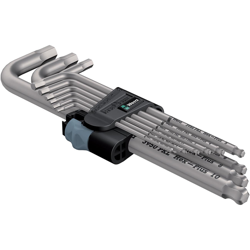 Wera 05073544001 Metric Hex-Plus Stainless Steel L-Key Wrench Set (9-Piece)