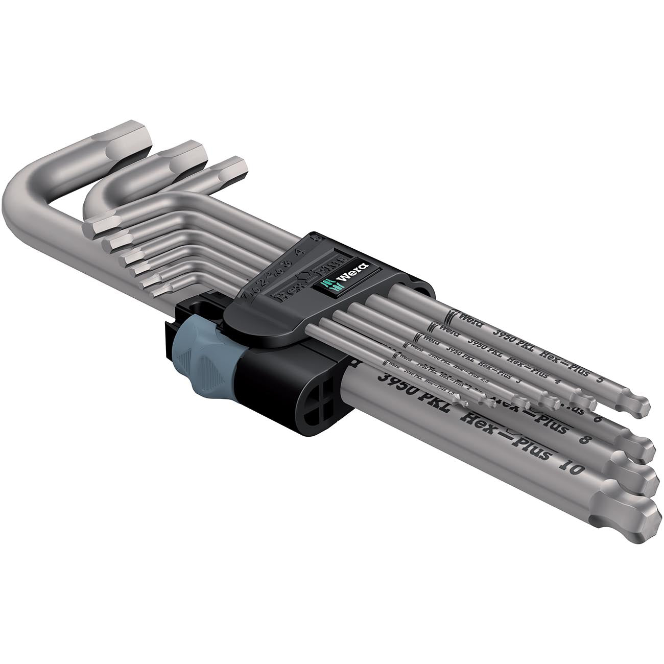 Wera 05073544001 Metric Hex-Plus Stainless Steel L-Key Wrench Set (9-Piece)