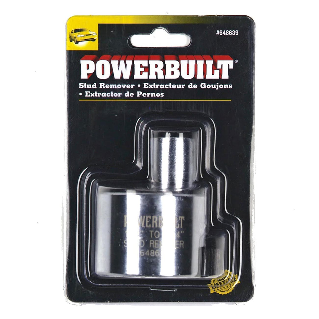 Powerbuilt Stud Extractor Tool, Remove 1/4" to 3/4" Nuts, Broken, or Seized Studs, Grip Damaged Bolts- 648639, Silver