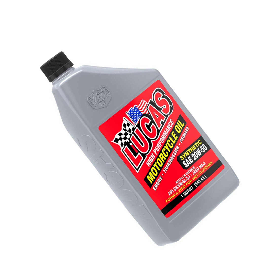Lucas Oil Synthetic SAE 20W-50 Motorcycle with Moly - 1 Quart