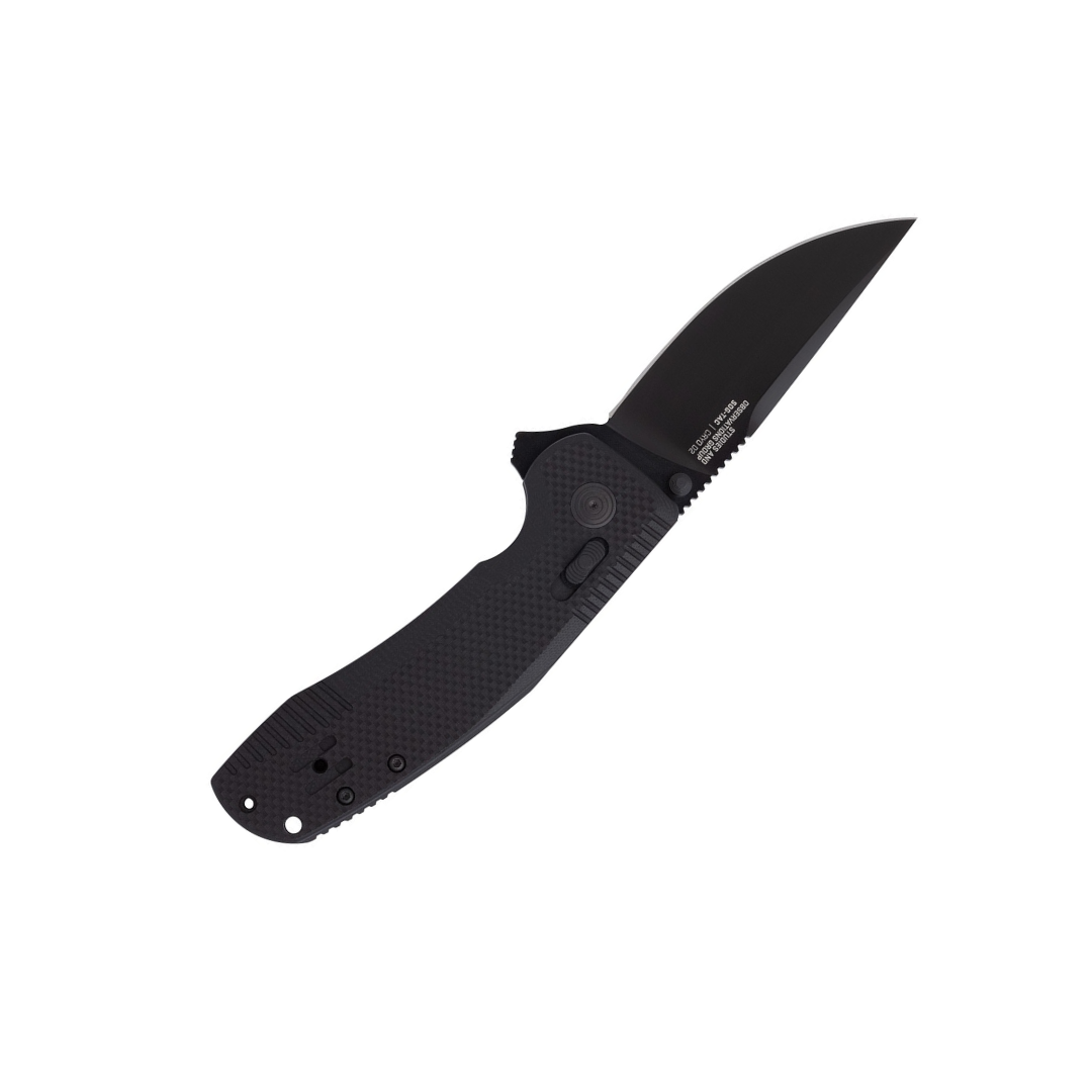 SOG TAC XR Professional Folding Knife | 3.4" D2 Tool Steel Blade & Ultra-Grip G10 Handle | Single-Handed Ambidextrous Use, Blackout