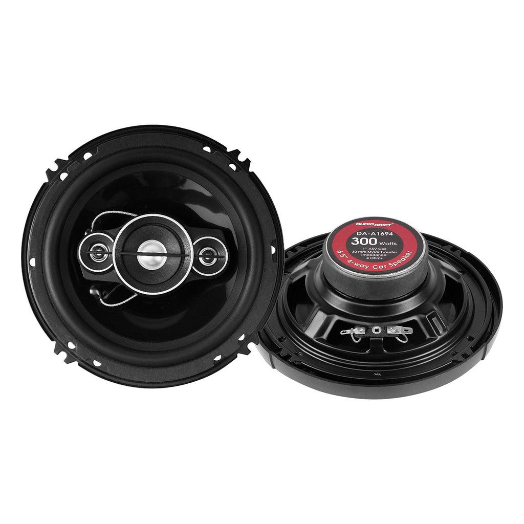 Audio Drift 6.5" 4-Way 4 Ohm 150W RMS 1" ASV Voice Coil Speakers Pair
