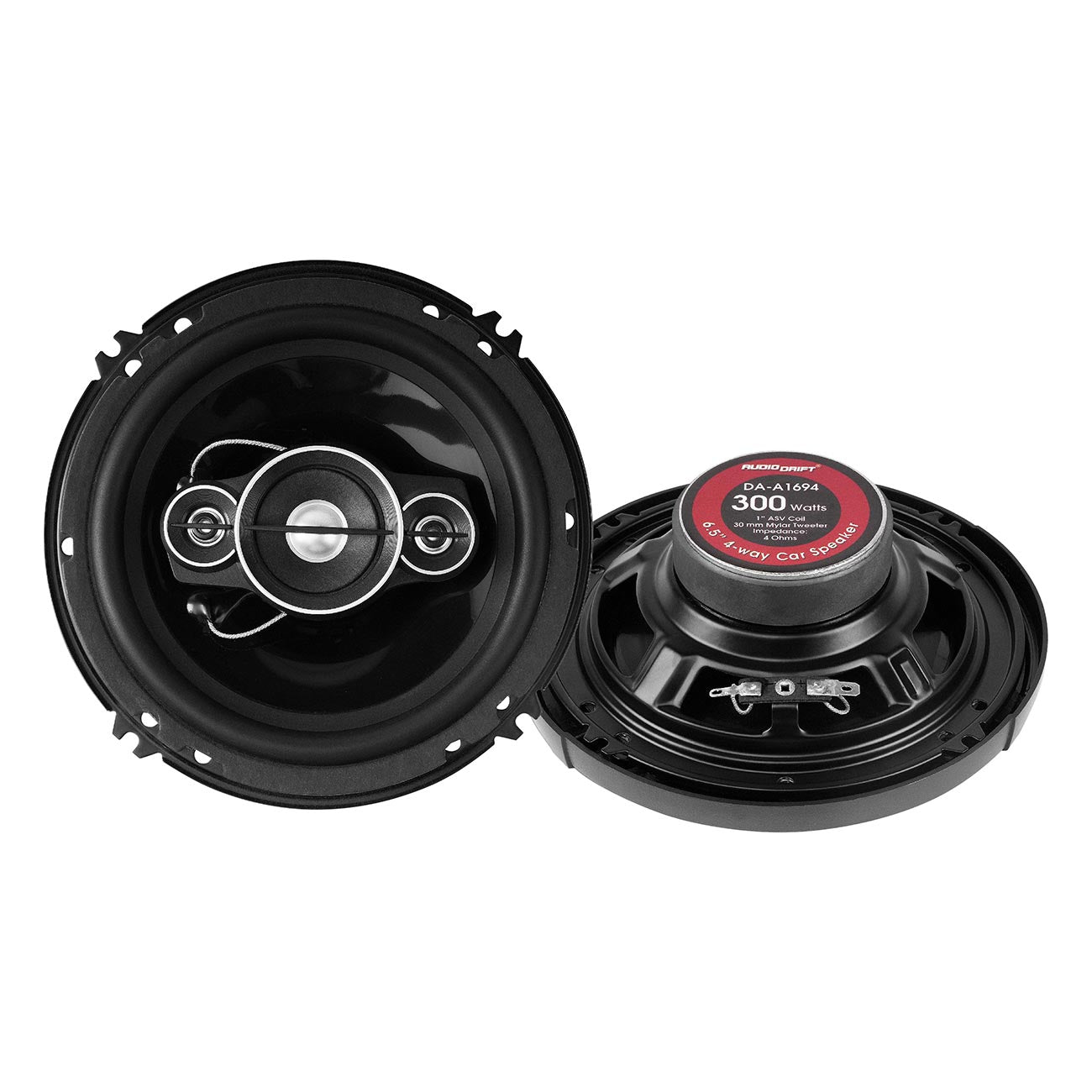 Audio Drift 6.5" 4-Way 4 Ohm 150W RMS 1" ASV Voice Coil Speakers Pair