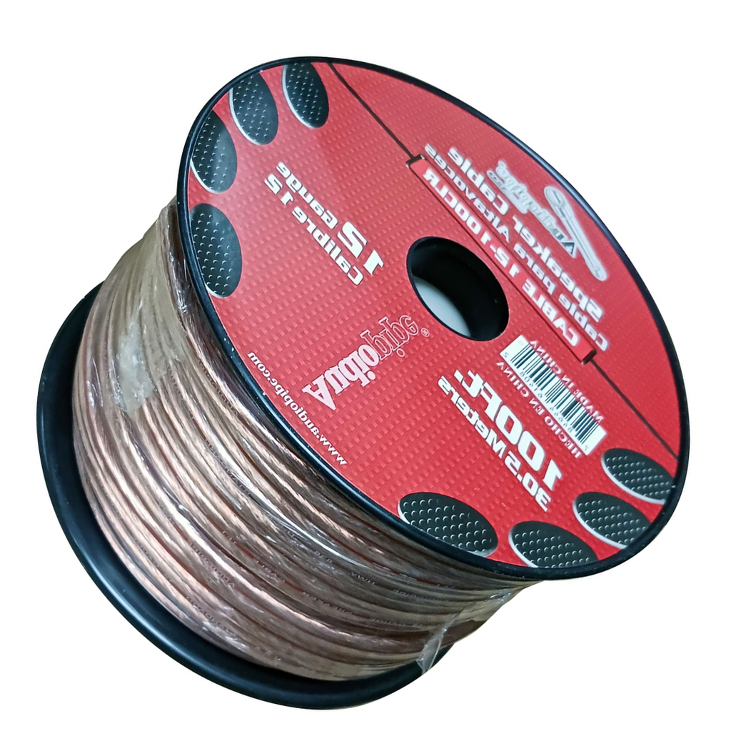 Audiopipe 12‑Gauge 100 ft Clear Insulation Speaker Wire Spool – Stranded 2‑Conductor Audio Cable