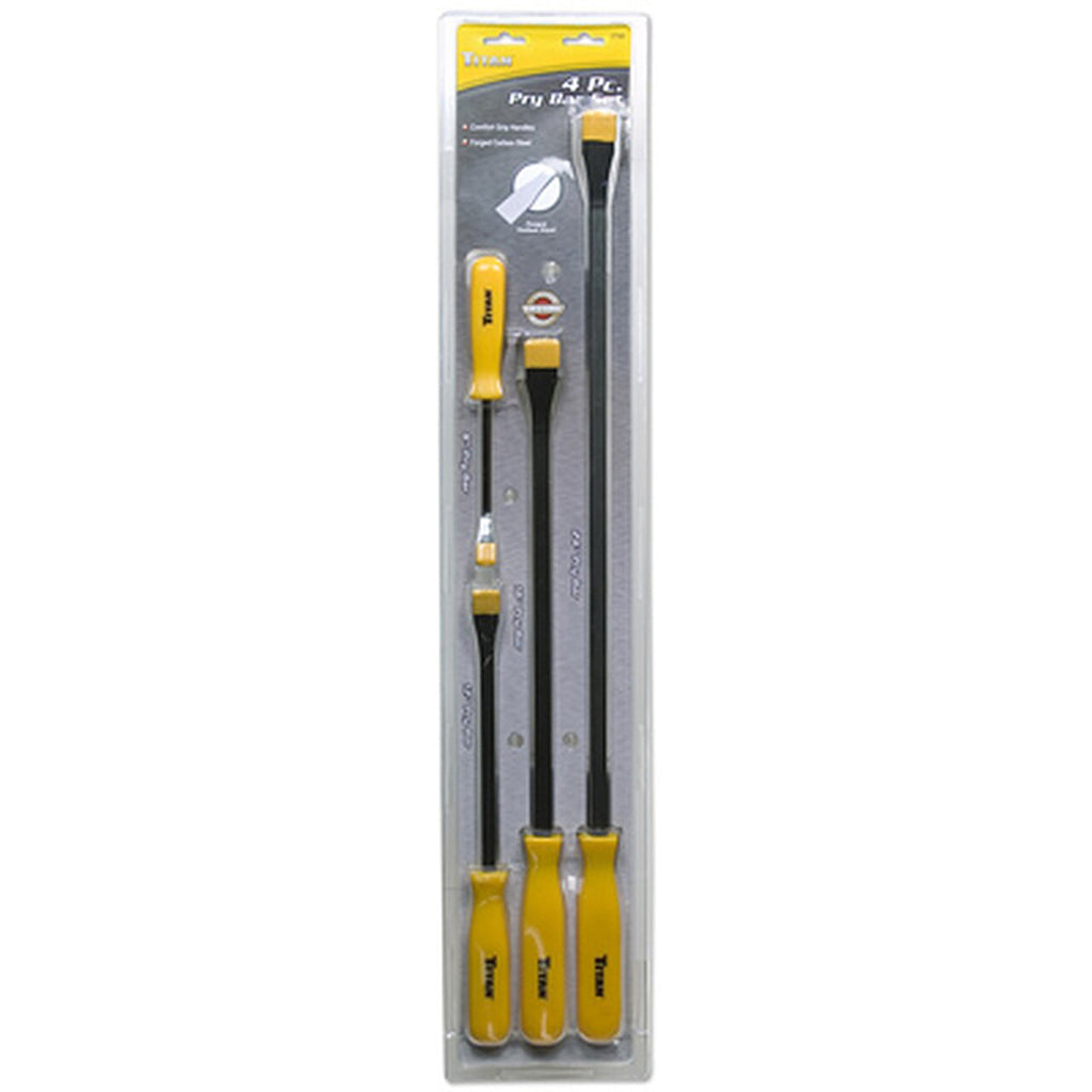 Titan 17101 4 pc. Pry Bar Set, Includes 8-Inch, 12-Inch, 18-Inch, and 24-Inch Pry Bars
