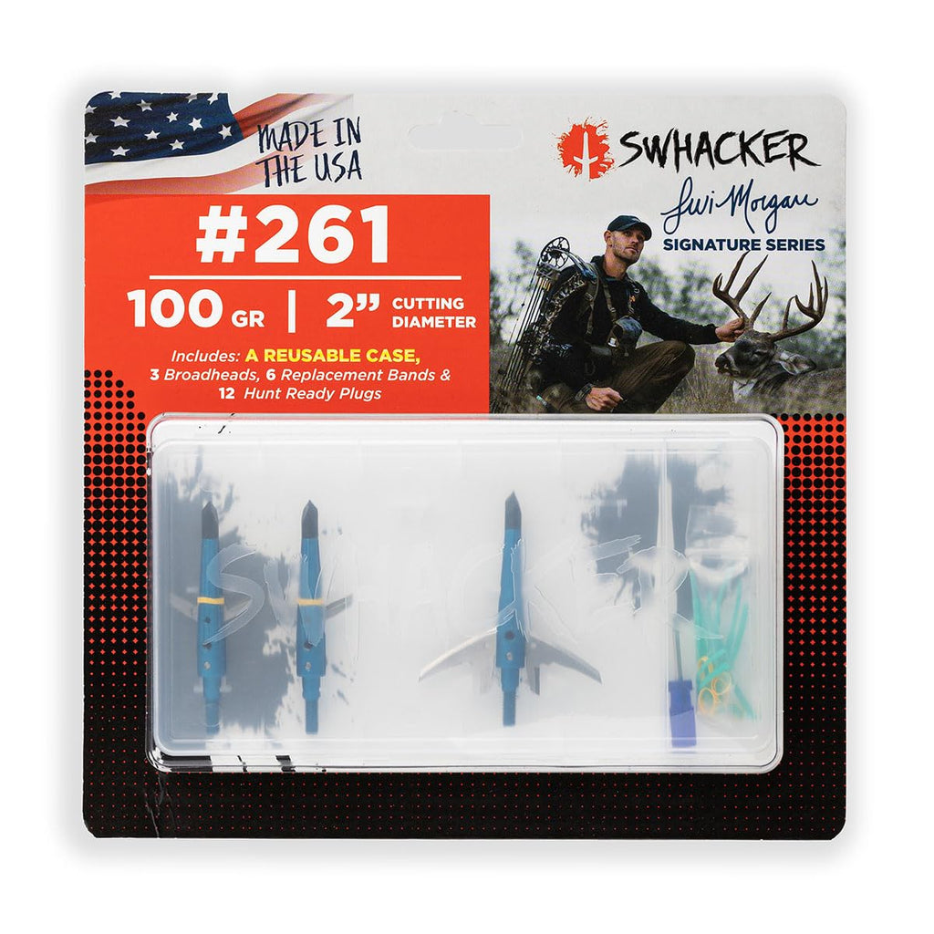 Swhacker#261 Levi Morgan Series 2-Blade Broadhead 2" 100 Grain Pack of 3