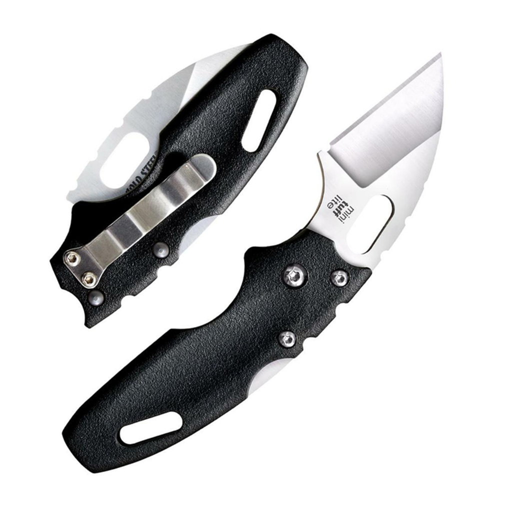 Cold Steel Mini Tuff Lite 2" 4034SS Sheepsfoot Razor-Sharp Blade 3" Griv-Ex Black Handle Everyday Carry Pocket Folding Knife