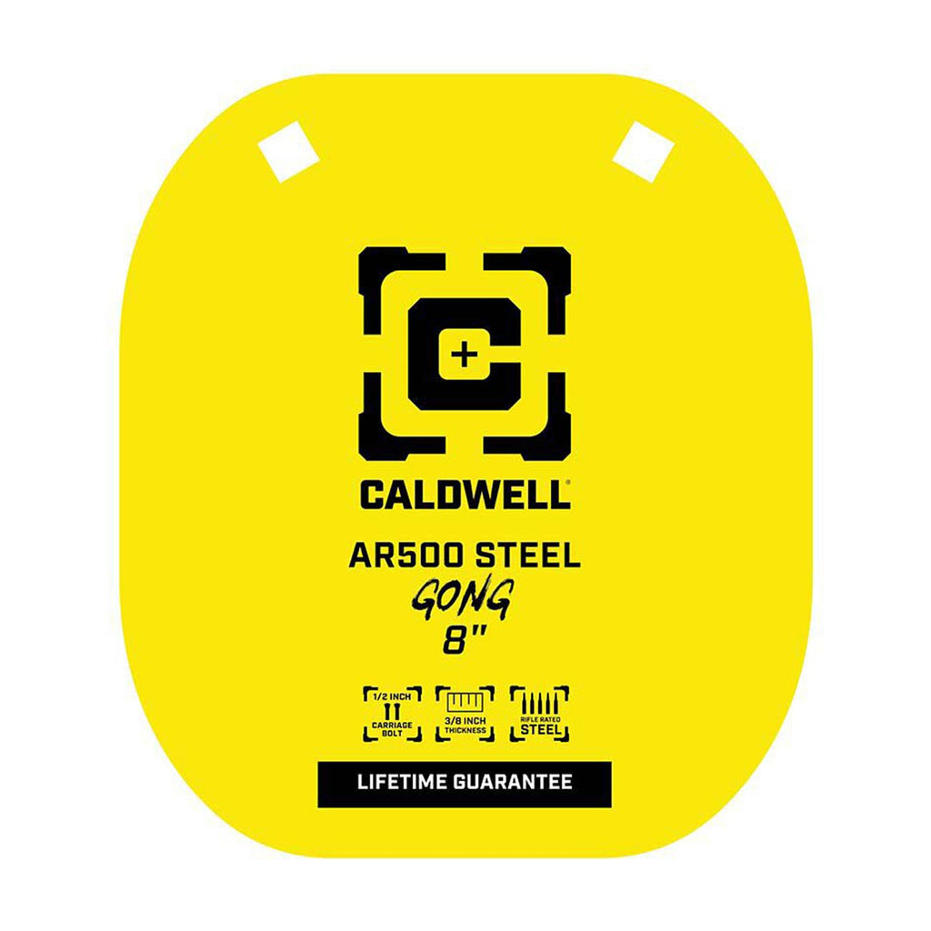 Caldwell High Caliber AR500 Steel Target 8" Gong, 3/8" Thickness, Rifle Rated for Precision Shooting and Target Practice