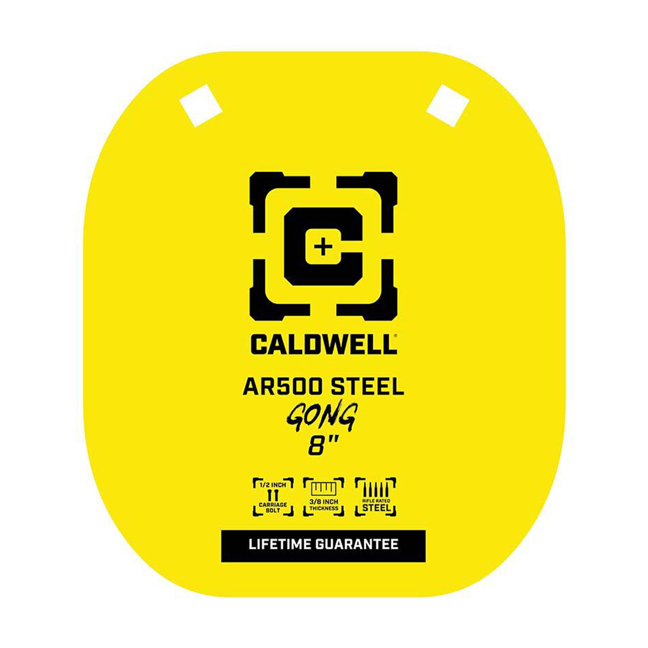 Caldwell High Caliber AR500 Steel Target 8" Gong, 3/8" Thickness, Rifle Rated for Precision Shooting and Target Practice