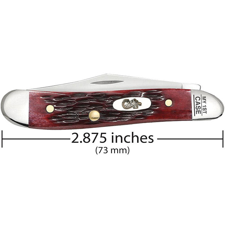Case WR XX Pocket Knife My First Pocket Worn Old Red Bone Peanut Item #3693 - (6220 SS) - Length Closed: 2 7/8 Inches