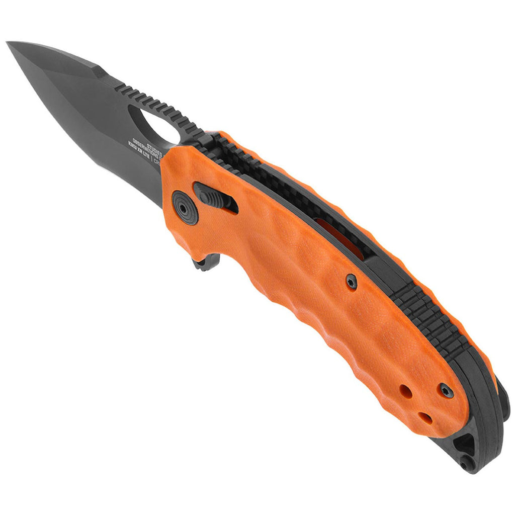 The Hair Edit SOG KIKU XR LTE Lightweight Outdoor Ambidextrous Large-Format Folding Knife | CTS XHP Steel Blade | XR Locking Mechanism, Orange G10