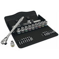 Wera 05004078001 8100 SC 8 Zyklop Metal Ratchet Set with Switch Lever, 1/2" Drive, Metric, 28 Pieces