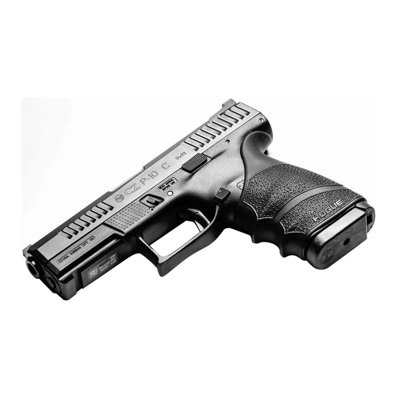 Hogue HandAll Beavertail Rubber Grip Sleeve for CZ P-10 Compact, Black - 17810