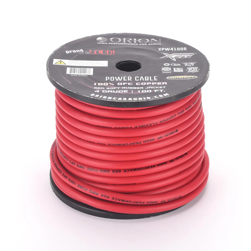 Orion XTR XPW4100R 4 Gauge Wire Roll (100ft) OFC Pure Copper - High Powered Car Audio/Amplifier Power & Ground Cable, Battery Cable, Stereo, Welding Battery, RV Trailer Wiring
