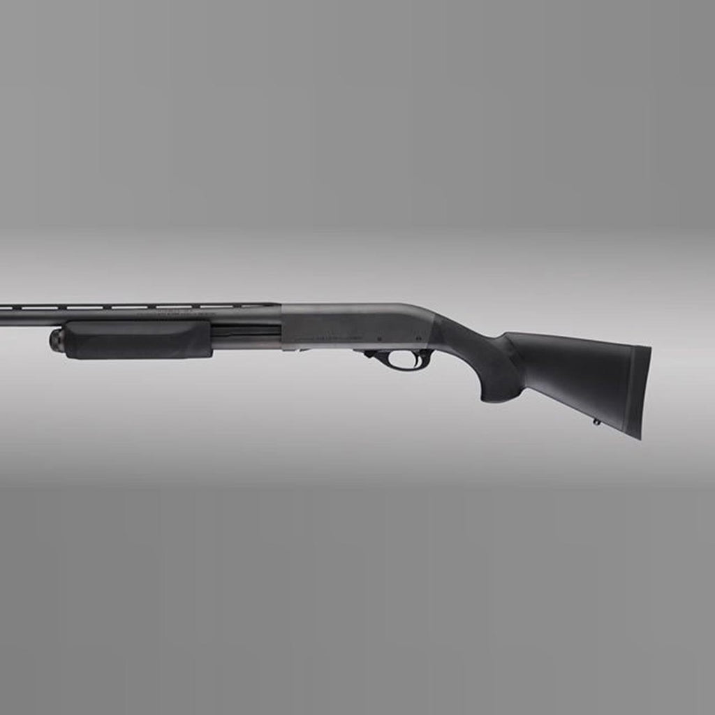 Hogue OverMolded Rubber Shotgun Stock & Forend Kit for Remington 870(12 Gauge), Black- 08712