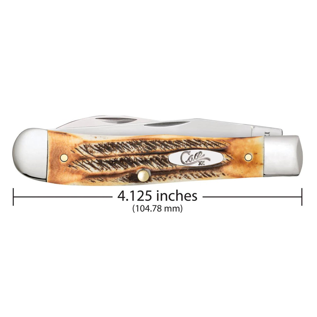 Case Knives 6.5 BoneStag Trapper Folding Pocket Knife CASE65329 – Tru-Sharp Stainless Steel Blades